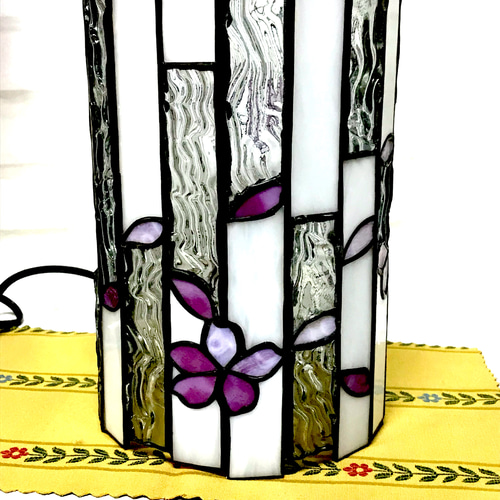 ステンドグラス 行灯ランプ(チェリーブロッサム) スタンドライト