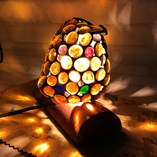 ステンドグラス ふくろうランプS スタンドライト・テーブルランプ