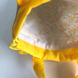 撥水ナイロンの上履き袋　黄色小花 3枚目の画像