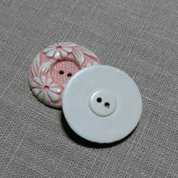 セルロイドバフボタン（ピンク✕ホワイト） 3枚目の画像