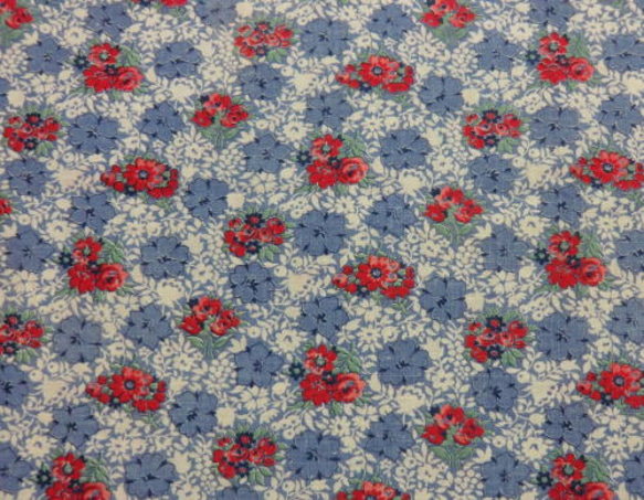 フィードサック（青と赤の花柄） T 1枚目の画像