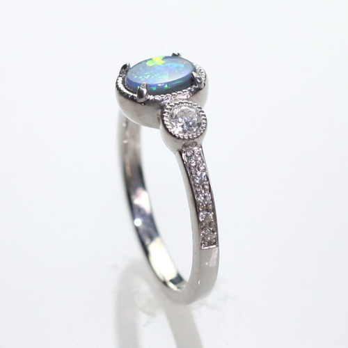 Pt900 ブラックオパールリング 0.664ct 指輪・リング Atelier