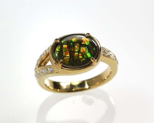 アンモライト超美品 アンモライト ファンシーカット カナダ産 3.22ct【240815-2332