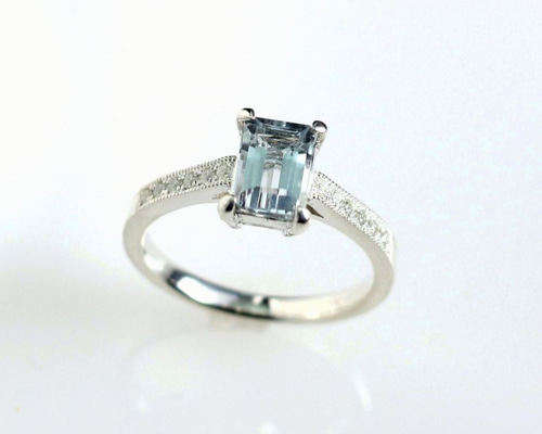 Pt900 アクアマリンリング 1.10ct 指輪・リング Atelier Ozaki