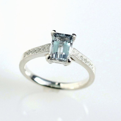 Pt900 アクアマリンリング 1.10ct 指輪・リング Atelier Ozaki