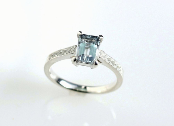 Pt900 アクアマリンリング 1.10ct 指輪・リング Atelier Ozaki
