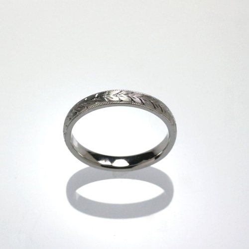 Pt900 リング Pt900 手彫りリング(月桂樹) 3mm幅 指輪・リング Atelier Ozaki 通販