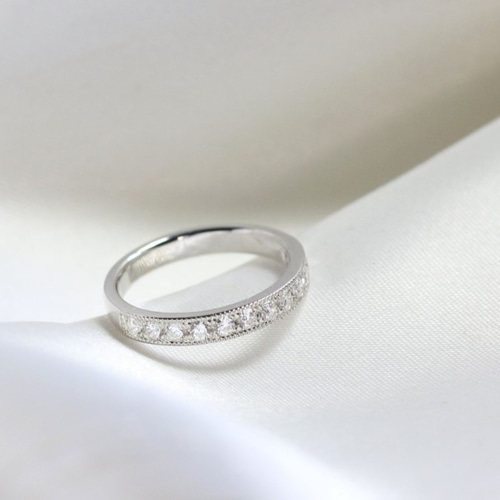 Pt900 ダイヤモンド・ハーフエタニティリング type2 指輪・リング