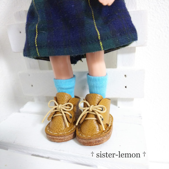 マドレーヌちゃん靴下 3足セット(ピンク・スカイブルー・紺リブ) 5枚目の画像