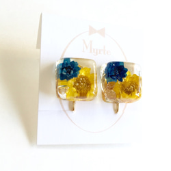 flower square earring YN 2枚目の画像