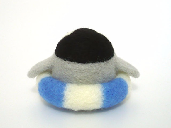 立トリ No.05 うきわ付きペンギン（ブルー） 4枚目の画像