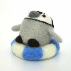 立トリ No.05 うきわ付きペンギン（ブルー） 5枚目の画像