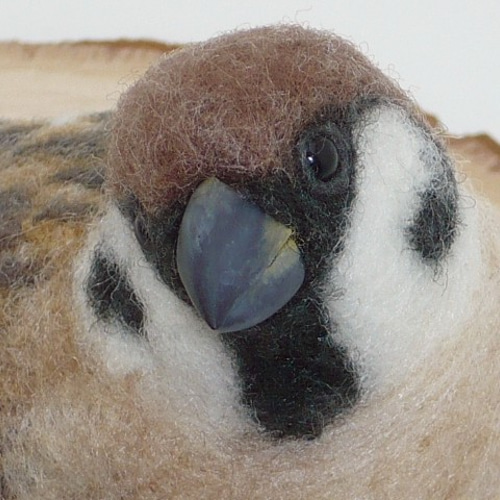 本トリ No.83 スズメ 10号 / 羊毛フェルト リアルサイズ 羊毛フェルト  