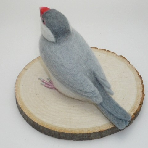 オーダー品] 白文鳥、シナモン文鳥、シルバー文鳥 / 羊毛フェルト 