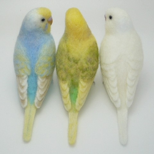 オーダー停止中。羊毛フェルト セキセイインコ メモリアルクリアボード 羊毛フェルトのセキセイインコ【オーダーメイド】 - NYANCHI08'S