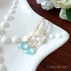 シーブルーカルセドニー ピアス のおすすめ人気通販 検索結果｜Creema