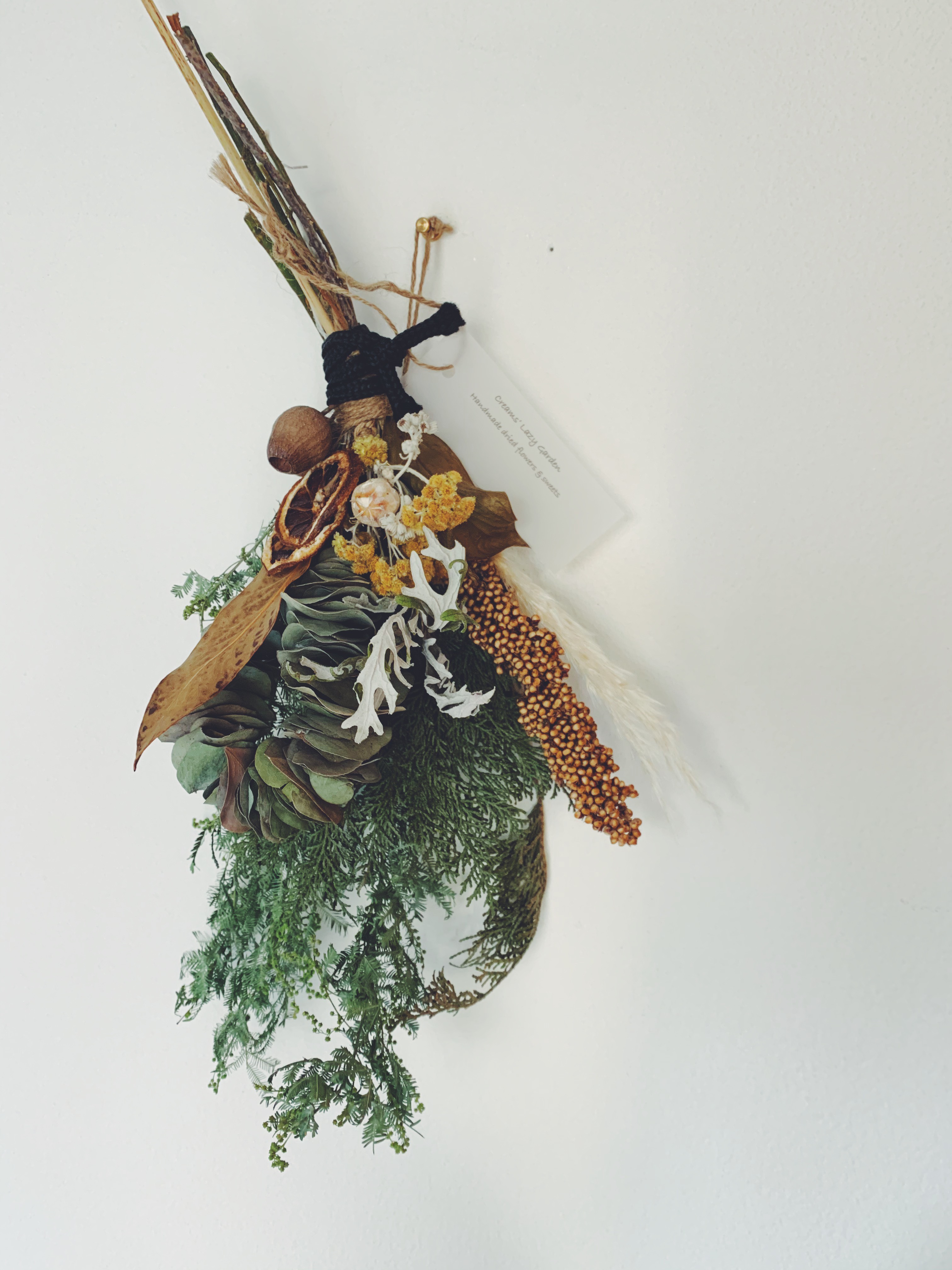 専用＊ミモザ＆ベルガムナッツ　ドライフラワースワッグ 専用＊ベルガムナッツ&ミモザ ドライフラワースワッグ ドライ