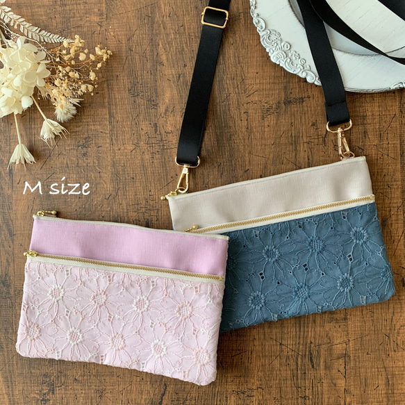 軽い！Mサイズ 母子手帳ケース マーガレット 刺繍 桜色 B6 フラット