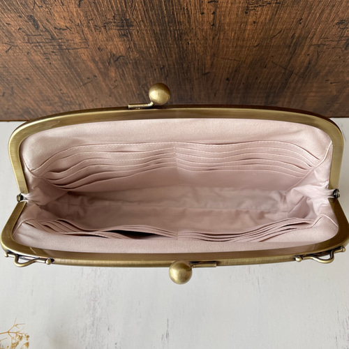 ミナペルホネン＊バンブーがま口バッグ ミナペルホネン×hitomi shinoyama design がま口バッグ -rosy