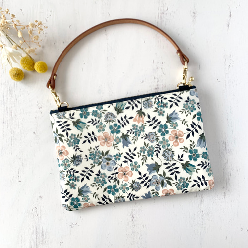 Sサイズ A6 母子手帳ケース ダブルファスナー フラットポーチ リバティ