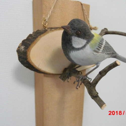 シジュウカラ バードカービング作品 壁掛け 彫刻 nobusan 通販