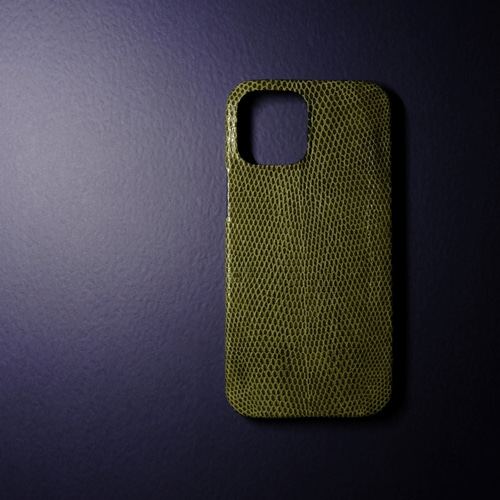 リザード iPhone用 ケース【レモングラスカーキ】iPhone対応