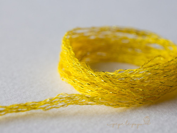 螺旋編織手鍊_土耳其鉤（發生器x帶有閃光的黃色） 第7張的照片