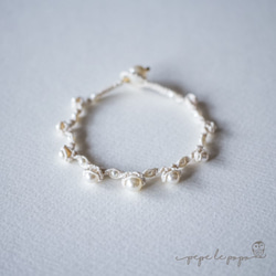 蕾絲施華洛世奇珍珠花邊手鍊（生成） 第4張的照片