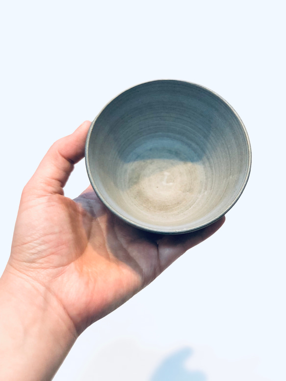 そばちょこ　フリーカップ(small) 濃いグレー×グレー 3枚目の画像