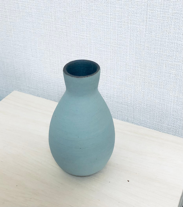 一輪挿し ブルーマット 焼き締め 花器 一輪挿し・花瓶・花器