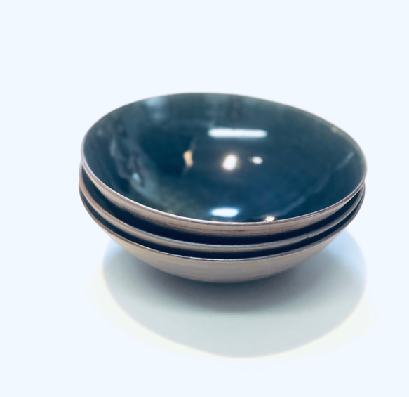 中鉢　φ16センチ　青色✖️茶色 4枚目の画像