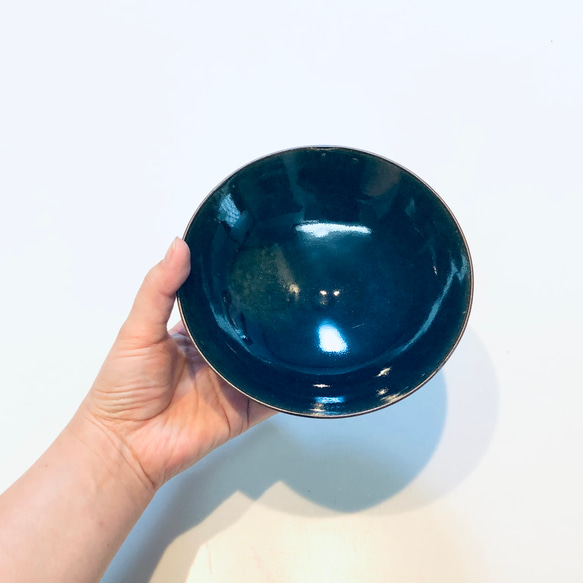 中鉢　φ16センチ　青色✖️茶色 6枚目の画像