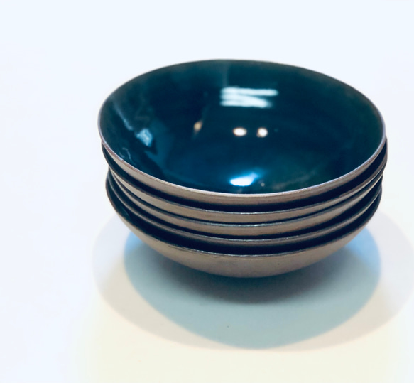中鉢　φ16センチ　青色✖️茶色 10枚目の画像