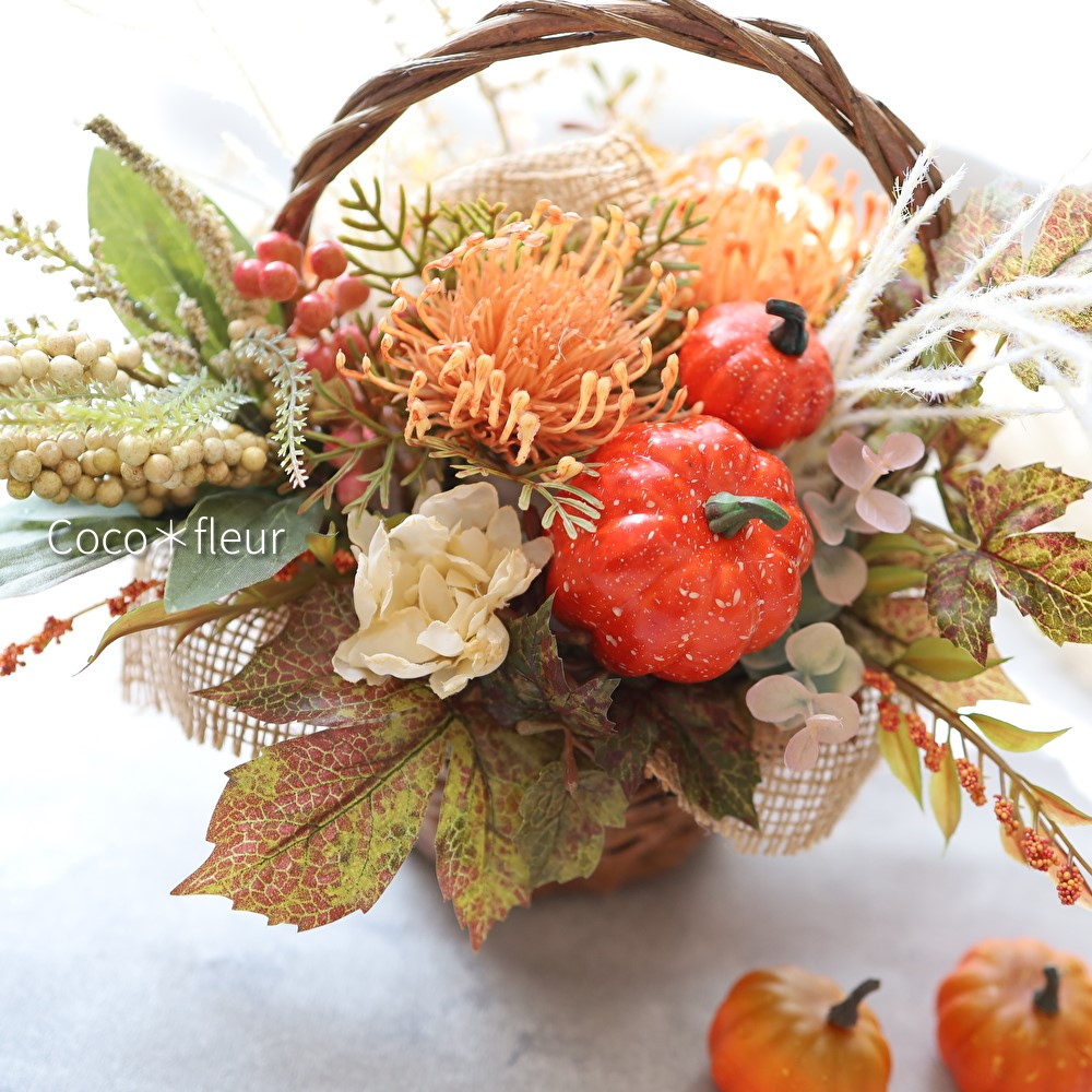 Autumn＊花かごアレンジ