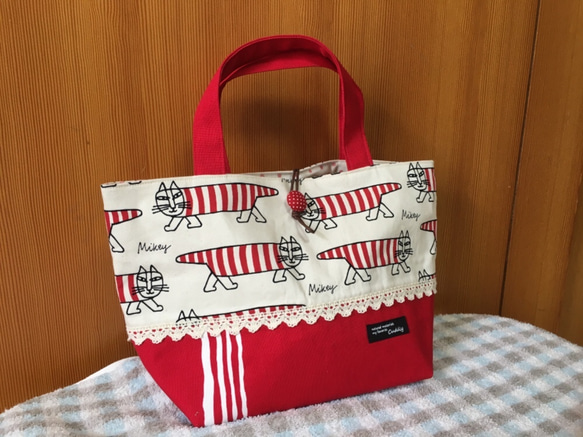 みゃーた様オーダー☆ミニトートバック☆リサラーソン ねこのマイキー