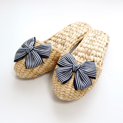 ボーダーリボンガマスリッパ 4枚目の画像