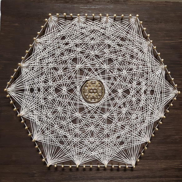 糸かけ曼荼羅 フラワーオブライフ 糸掛けアート 糸掛け曼荼羅