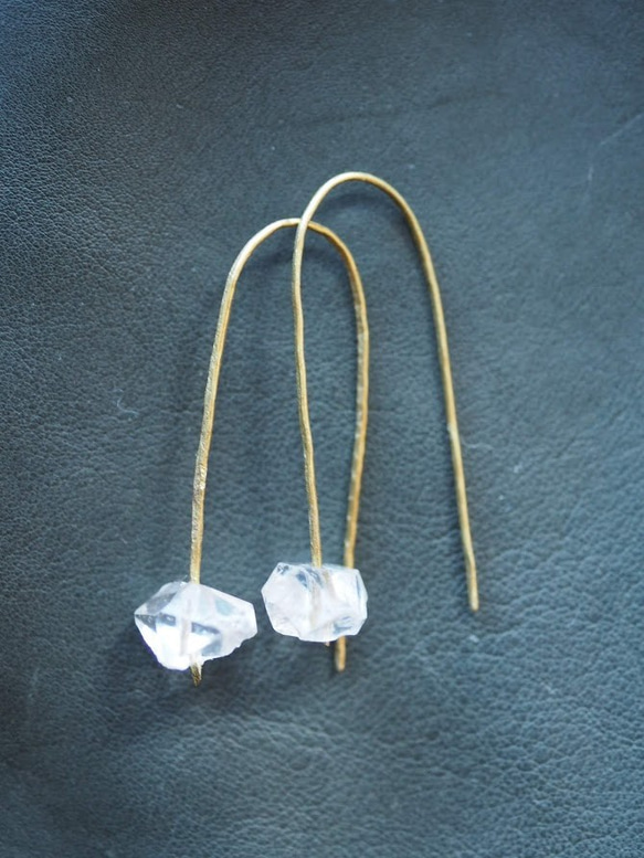 夢想家-黃銅鉤耳環（Herkimer 鑽石） 第7張的照片