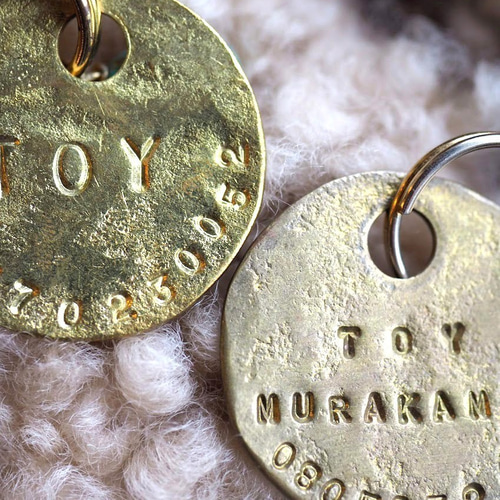 ブラス真鍮ペットチャーム ペットタグ ネームタグ ドッグタグ 犬用迷子