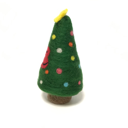 羊毛フェルトのクリスマスツリーおサル（手のひらサイズ） 2枚目の画像