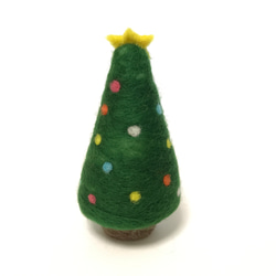 羊毛フェルトのクリスマスツリーおサル（手のひらサイズ） 3枚目の画像
