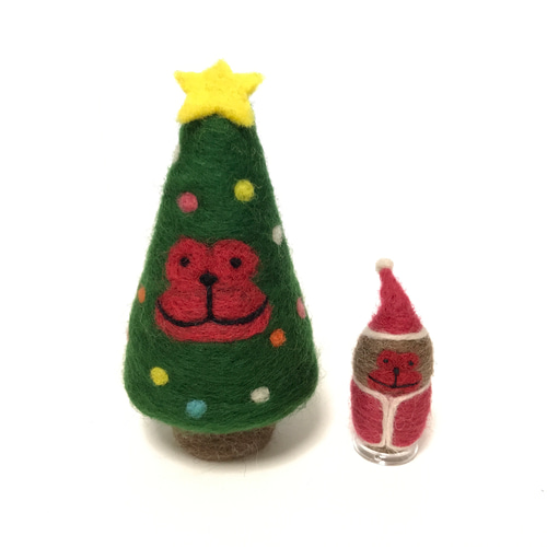 羊毛フェルト　犬　クリスマス　ツリー　置物 クリスマスプレゼント交換 クリスマスツリーのオーナメント