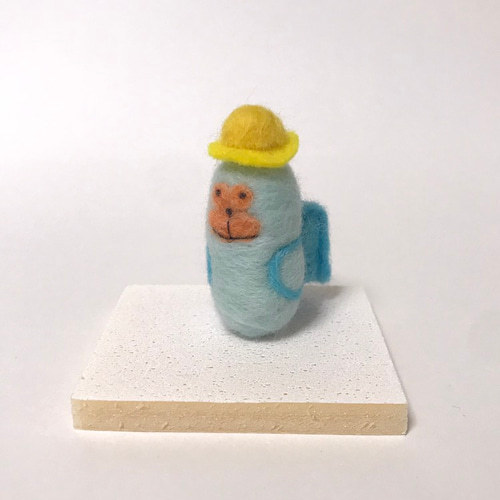 羊毛フェルト 水色の象 羊毛フェルト 水色の象