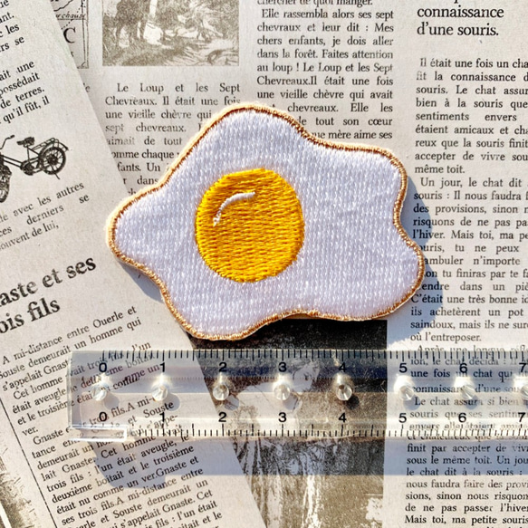 食べ物の刺繍ワッペン　シール　カレー　オムライス　目玉焼き　ホットドッグ　パンケーキ 2枚目の画像