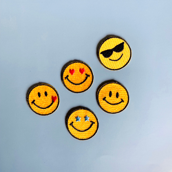 スマイルマークの刺繍ワッペン ニコちゃん ワッペン・アップリケ 重松