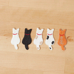 大）後ろ姿猫ちゃんの刺繍ワッペン シール ワッペン・アップリケ 重松