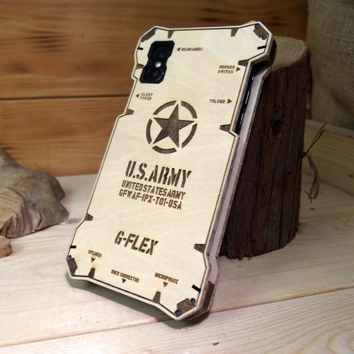 iPhone XR ウッドケース ミリタリー U.S.ARMY 米軍仕様 木製 木の