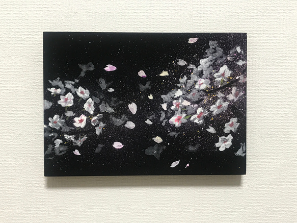 原画「夜桜」A5サイズ 1枚目の画像
