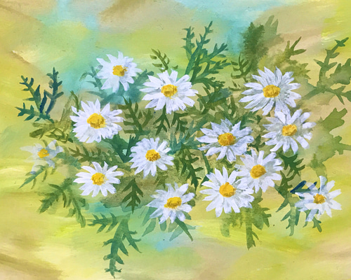 アクリル ガーベラ マーガレット 絵画 原画 キャンバス アクリル ガーベラ マーガレット 絵画 原画 キャンバス