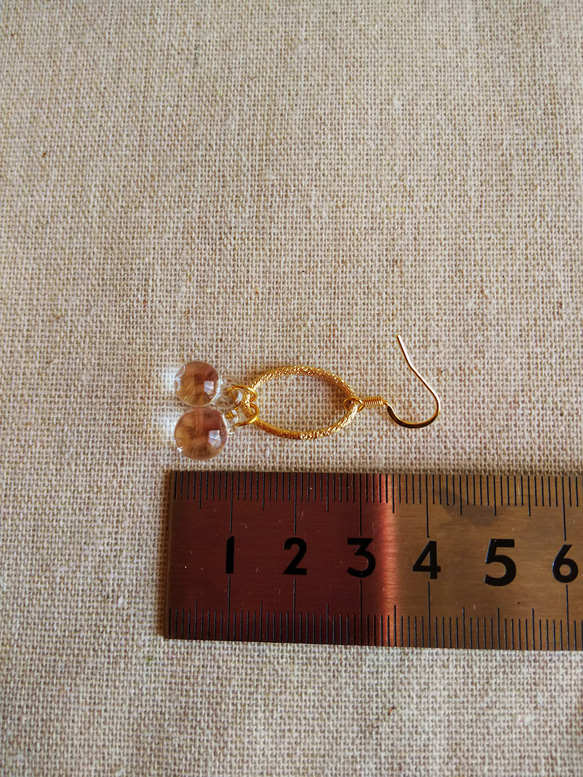 耐熱ガラスのピアスリング クリア(サージカルステンレス) 6枚目の画像